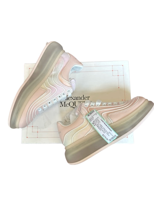 Alexander McQueen Shoe Size 36.5 Rose Pink Leather White Accents Ombre Sneakers Rose Pink / 36.5