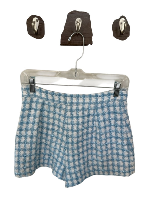 Jason Wu Size 4 blue and white Polyester Blend Tweed Side Zip Metallic Skort blue and white / 4
