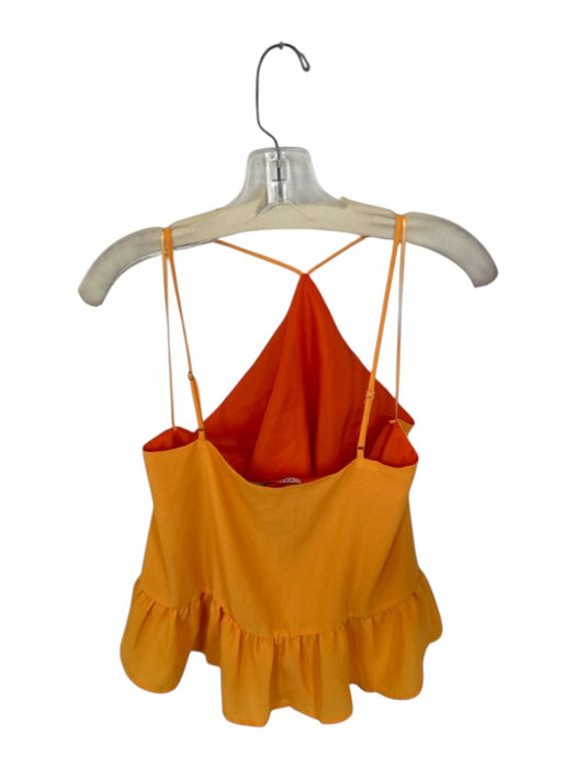Farrow Size M Orange Polyester Halter Two Tone Ruffle Top Orange / M