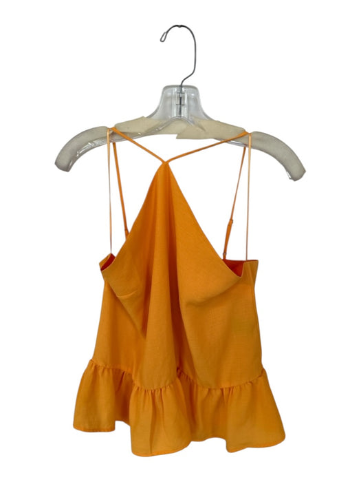 Farrow Size M Orange Polyester Halter Two Tone Ruffle Top Orange / M