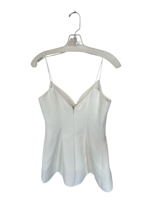 Sachin & Babi Size Small White Spaghetti Strap Back Zip V Neck Dress White / Small