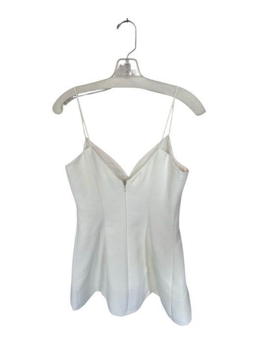 Sachin & Babi Size Small White Spaghetti Strap Back Zip V Neck Dress White / Small