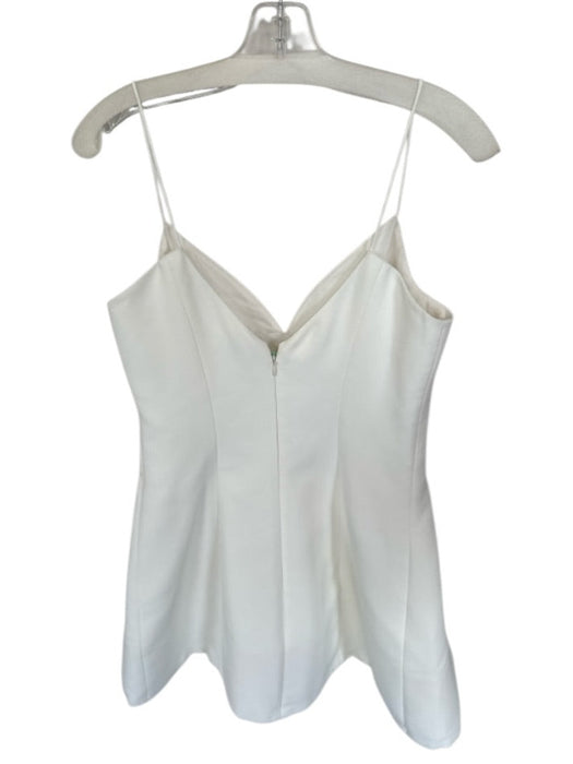 Sachin & Babi Size Small White Spaghetti Strap Back Zip V Neck Dress White / Small