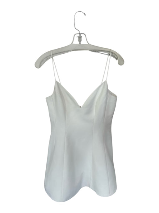 Sachin & Babi Size Small White Spaghetti Strap Back Zip V Neck Dress White / Small
