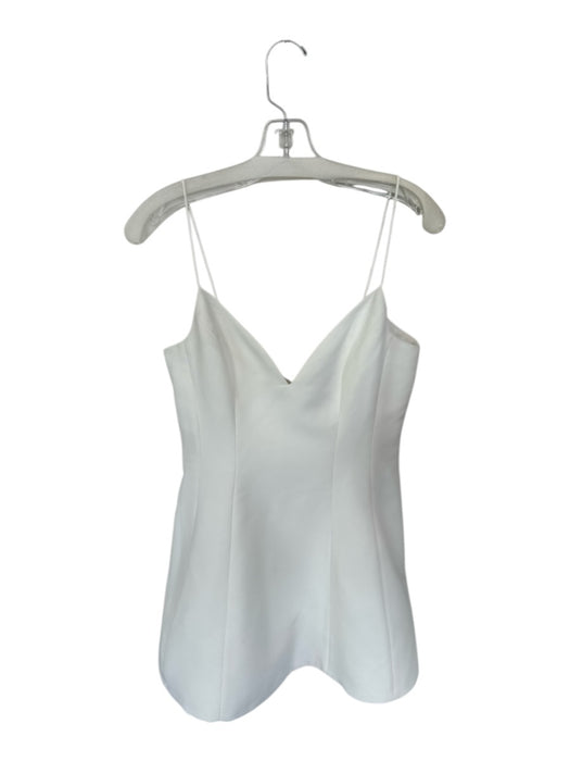 Sachin & Babi Size Small White Spaghetti Strap Back Zip V Neck Dress White / Small