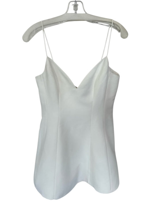 Sachin & Babi Size Small White Spaghetti Strap Back Zip V Neck Dress White / Small