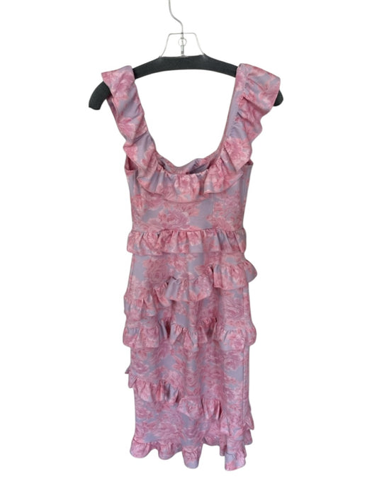 Show Me Your Mumu Size XS Pink & Gray Print Polyester Blend Floral Ruffles Dress Pink & Gray Print / XS