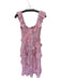 Show Me Your Mumu Size XS Pink & Gray Print Polyester Blend Floral Ruffles Dress Pink & Gray Print / XS