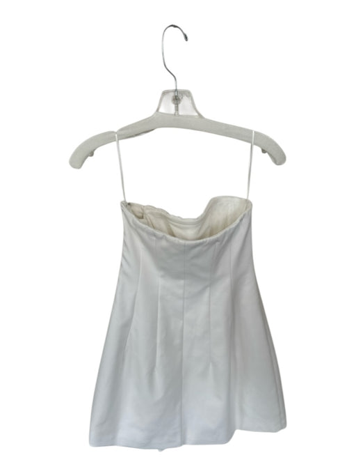 Simkhai Size 0 White Cotton Blend Strapless Corset Padded Mini Dress White / 0