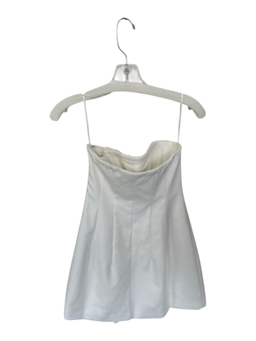 Simkhai Size 0 White Cotton Blend Strapless Corset Padded Mini Dress White / 0