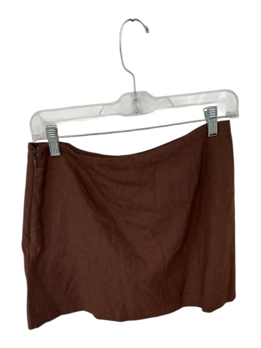 Gap Size XS Brown Linen & Rayon Side Zip Buttons Mini Skort Brown / XS
