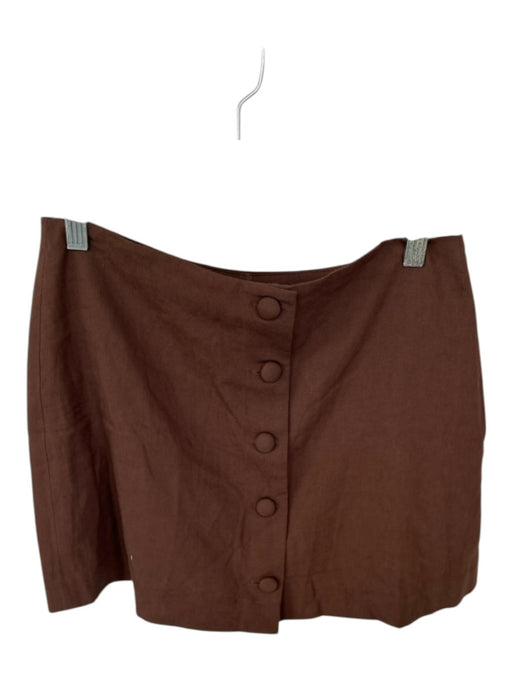 Gap Size XS Brown Linen & Rayon Side Zip Buttons Mini Skort Brown / XS