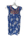 THML Size XS Blue & Multi Cotton & Rayon Flutter Sleeves Dress Blue & Multi / XS