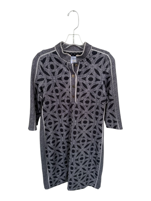 Gretchen Scott Size S Black & Taupe Polyester Blend Long Sleeve Abstract Dress Black & Taupe / S