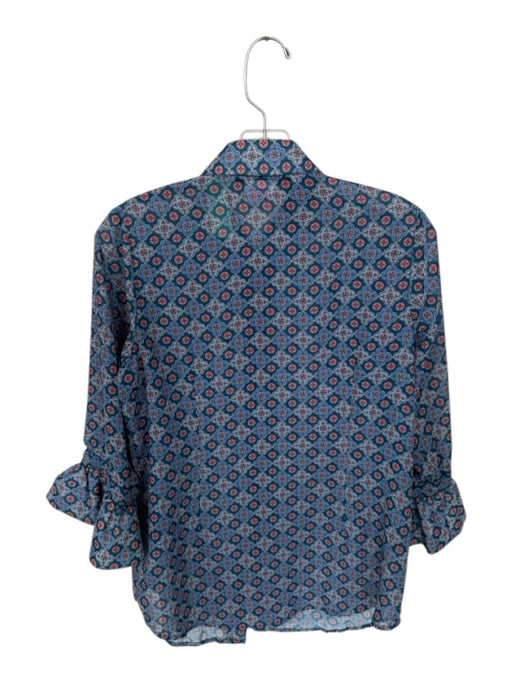 Gretchen Scott Size S Teal & Orange Polyester Long Sleeve Kaleidoscope Top Teal & Orange / S