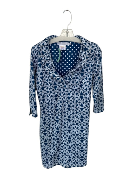 Gretchen Scott Size S Navy & white Polyester Blend Long Sleeve Dress Navy & white / S