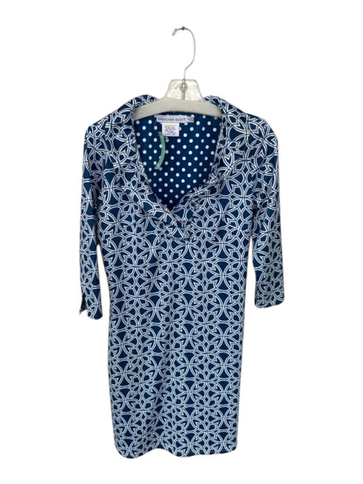 Gretchen Scott Size S Navy & white Polyester Blend Long Sleeve Dress Navy & white / S