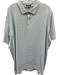 Peter Millar Size XXL Tan & White Synthetic Striped Polo Athleisure Short Sleeve Tan & White / XXL