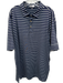 Peter Millar Size XXL Navy & Gray Synthetic Stripe Polo Athleisure Short Sleeve Navy & Gray / XXL
