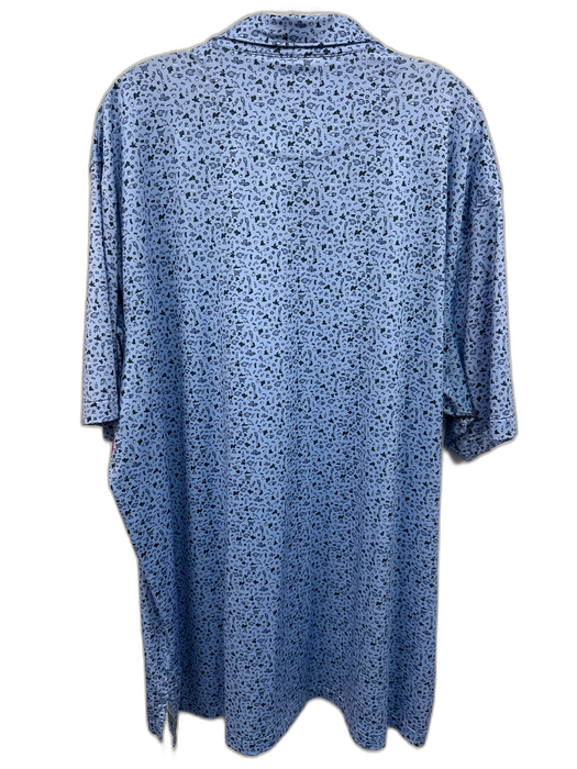 Peter Millar Size XXL Blue Synthetic Abstract Polo Athleisure Men's Short Sleeve Blue / XXL