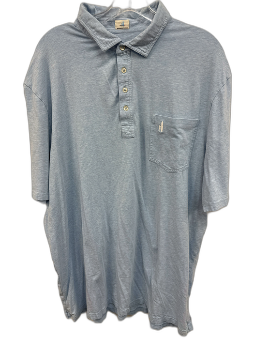 Johnnie O Size XXL Light blue Cotton Heathered Polo Men's Short Sleeve Light blue / XXL