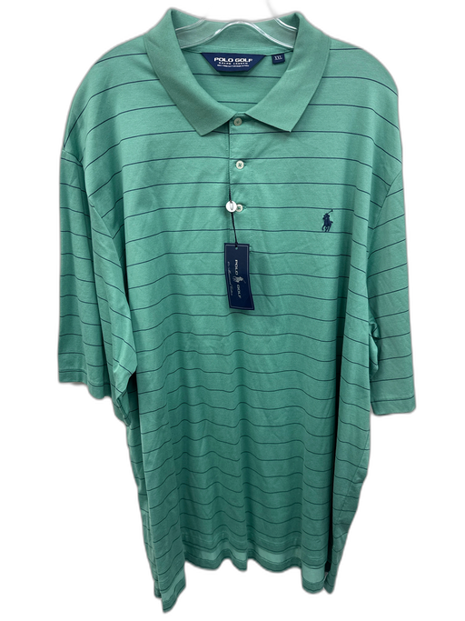 Polo Golf NWT Size XXL Green & Blue Cotton Striped Polo Men's Short Sleeve Green & Blue / XXL