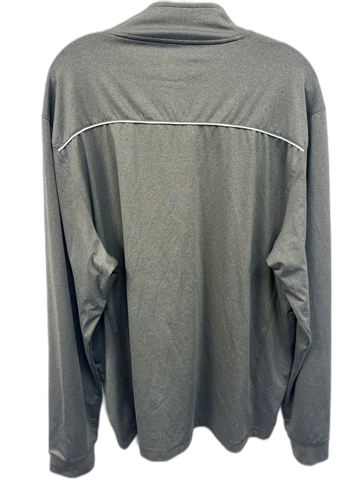 Johnnie O Size XXL Gray Synthetic Heathered Quarter Zip Men's Long Sleeve Shirt Gray / XXL