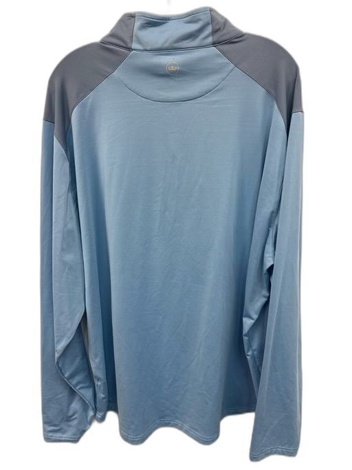 Peter Millar Size XXL Light blue Synthetic Solid Quarter Zip Long Sleeve Shirt Light blue / XXL