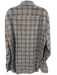 Peter Millar Size XL Tan & Gray Print Cotton Plaid Button Up Long Sleeve Shirt Tan & Gray Print / XL