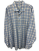 Peter Millar Size XXL Blue & White Cotton Plaid Button Up Long Sleeve Shirt Blue & White / XXL