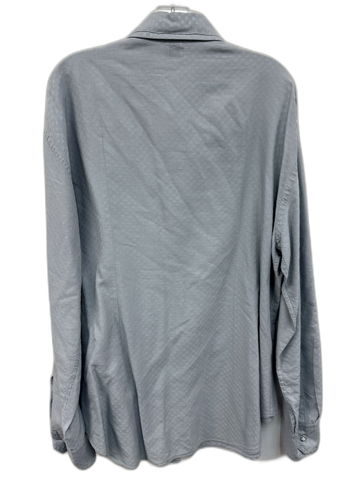 Armani Size XXL Gray Cotton Blend Abstract Button Up Men's Long Sleeve Shirt Gray / XXL