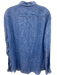 Armani Size XXL Blue Linen Solid Button Up Spread Collar Men's Long Sleeve Shirt Blue / XXL