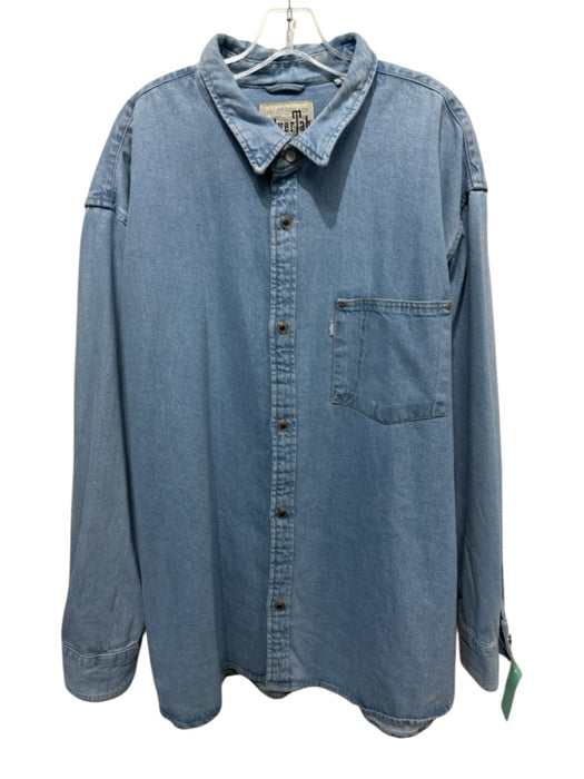 Levi Strauss & Co. Size XL Blue Cotton Solid Button Down Men's Long Sleeve Shirt Blue / XL