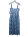 Coco Shop Size S Light Blue & Multi Cotton Floral Sleeveless Back Zip Dress Light Blue & Multi / S