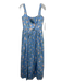 Coco Shop Size S Light Blue & Multi Cotton Floral Sleeveless Back Zip Dress Light Blue & Multi / S