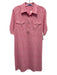 J. McLaughlin Size M Pink & White Nylon Blend 1/2 Sleeve Geometric Dress Pink & White / M