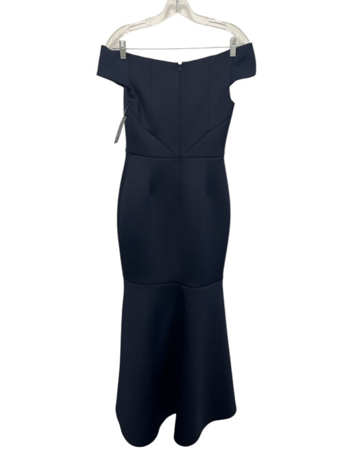 Eliza J Size 4P Navy Blue Polyester Blend Off Shoulder Sweetheart Neckline Gown Navy Blue / 4P