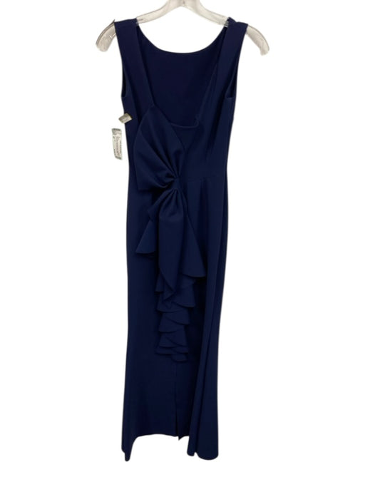 Chiara Boni Size 42 Navy Blue Polyamide Blend High Neck Sleeveless Gown Navy Blue / 42