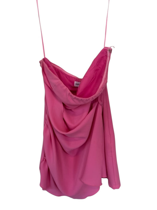 Superdown Size S Pink Polyester Strapless Side Zip Gathered Dress