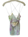 Zara Size M Pastels Polyester Spaghetti Strap Tie Dye Cowl neck Mini Dress Pastels / M