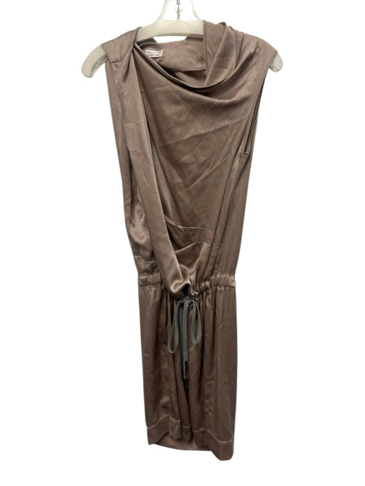 Brunello Cucinelli Size S/M Taupe Missing Fabric Tag Draped Drawstring Dress Taupe / S/M