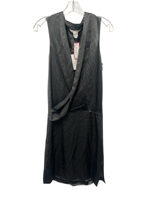 Diane Von Furstenberg Size 6 Dark Green Silk Surplice Sleeveless Dress Dark Green / 6