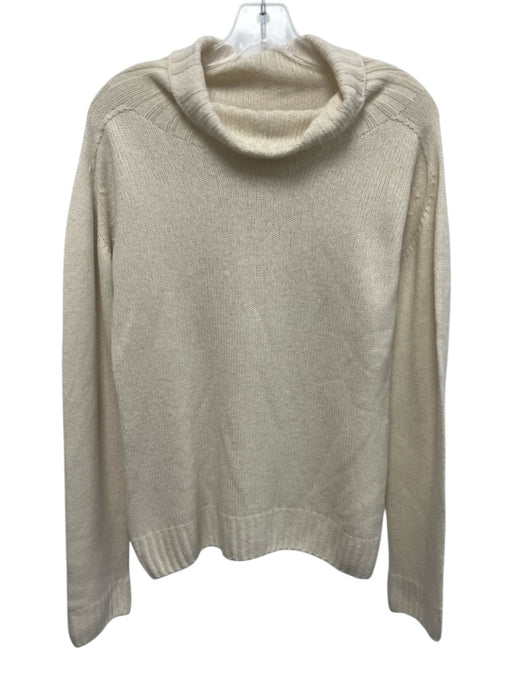 St. John Size M Ivory Cream Wool & Polymide Turleneck Long Sleeve Sweater Ivory Cream / M