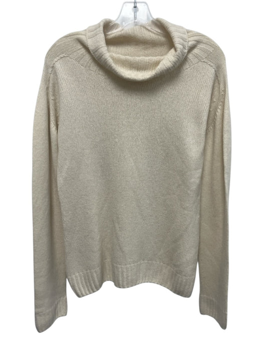 St. John Size M Ivory Cream Wool & Polymide Turleneck Long Sleeve Sweater Ivory Cream / M