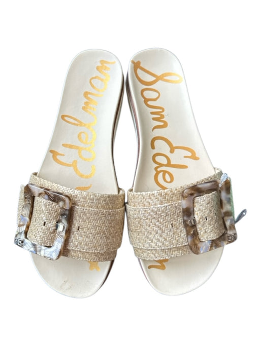 Sam Edelman Shoe Size 7.5 Tan & brown Raffia Buckle Platform Sandals Tan & brown / 7.5