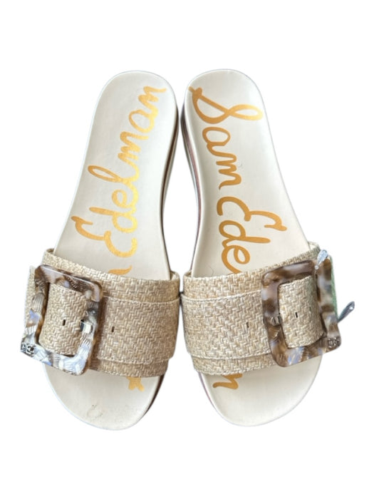 Sam Edelman Shoe Size 7.5 Tan & brown Raffia Buckle Platform Sandals Tan & brown / 7.5
