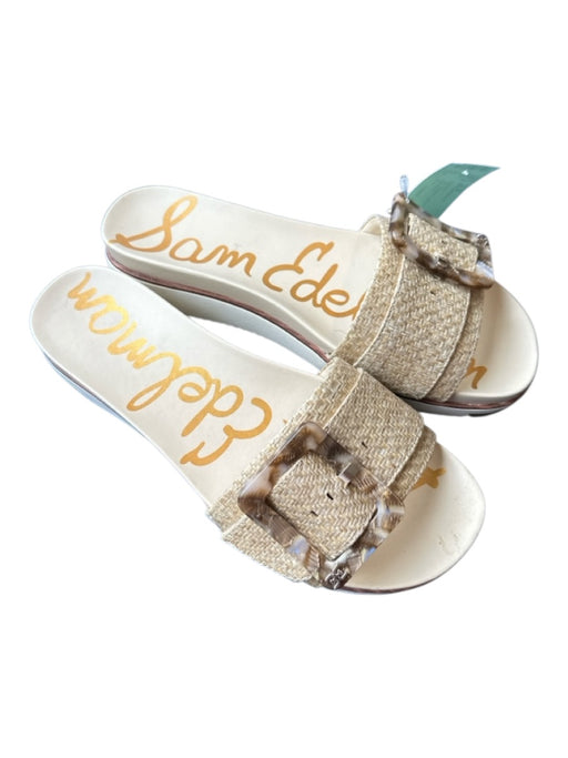 Sam Edelman Shoe Size 7.5 Tan & brown Raffia Buckle Platform Sandals Tan & brown / 7.5