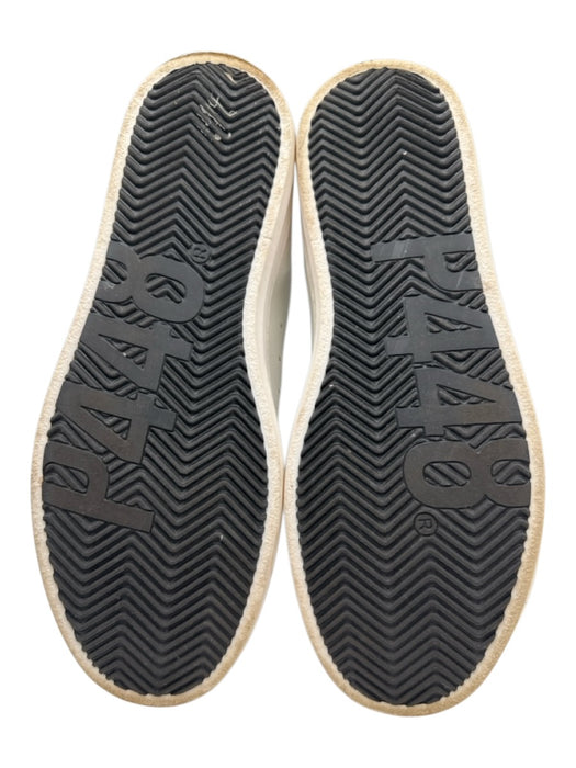 P448 Shoe Size 41 White & Black Leather Lace Up Print Detail Round Toe Shoes White & Black / 41
