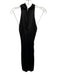 Amanda Uprichard Size S Black Silk Sleeveless Hook Clasp Tie Waist Satin Dress Black / S