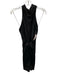Amanda Uprichard Size S Black Silk Sleeveless Hook Clasp Tie Waist Satin Dress Black / S